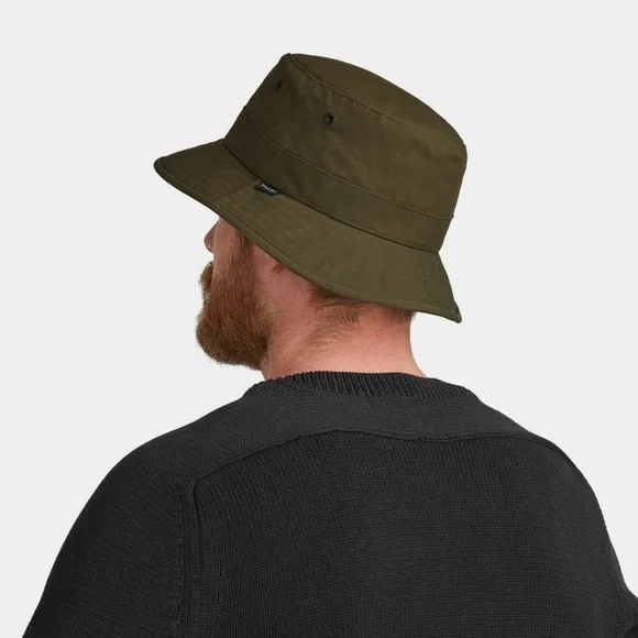 New TILLEY Waxed Cotton Bucket Hat - Green Mens Sz M UPF50+ sun protection